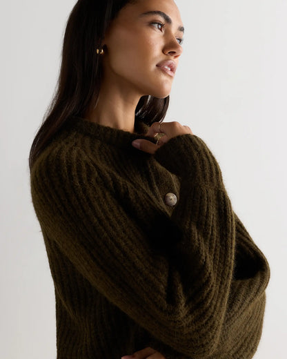 Lofty Baby Alpaca Chunky Crew Cardigan - US 6246