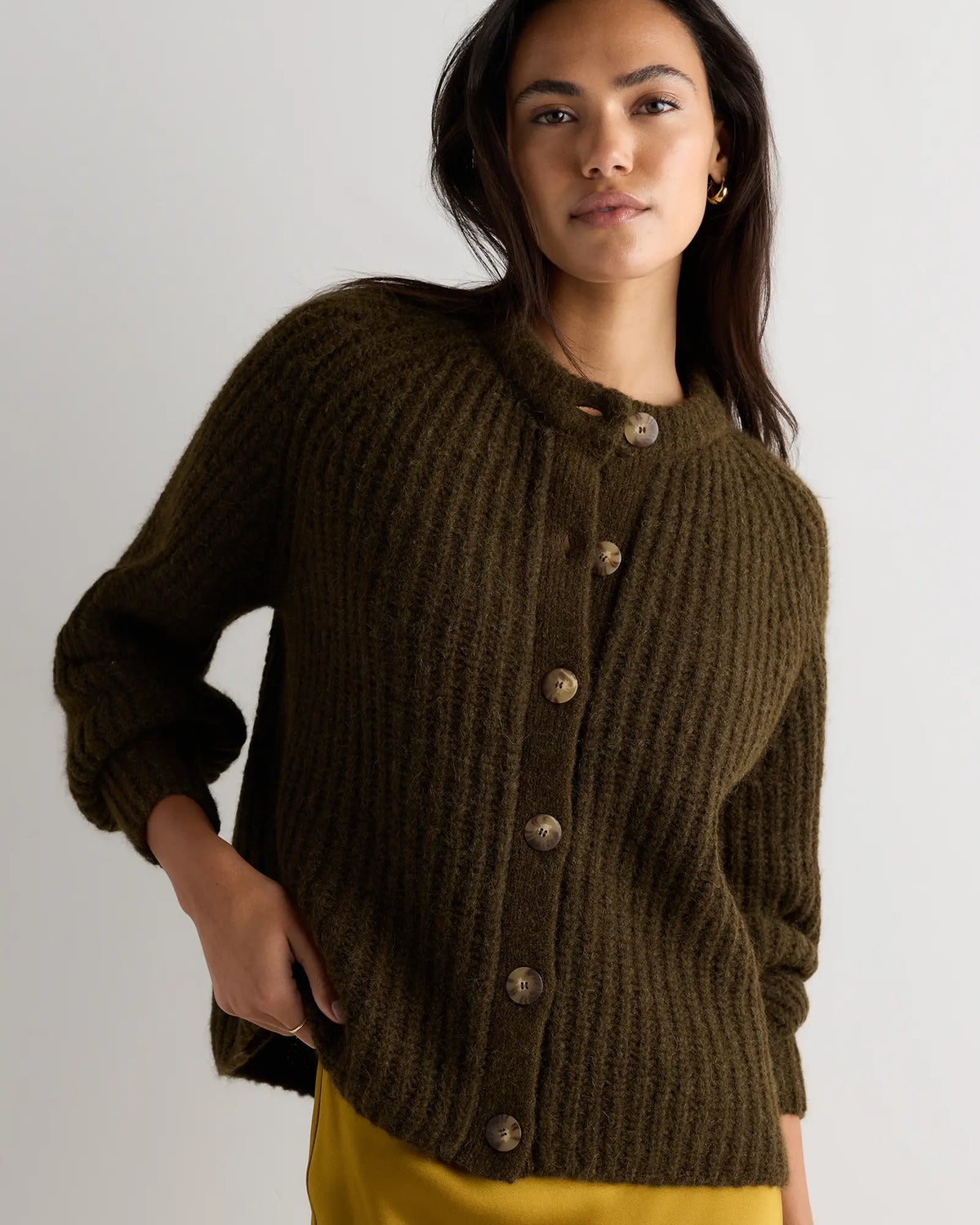 Lofty Baby Alpaca Chunky Crew Cardigan - US 6246