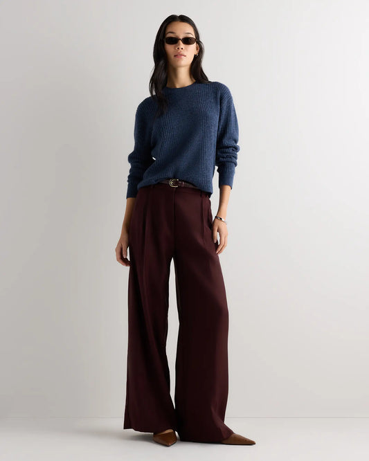 Lightweight Baby Alpaca Relaxed Ribbed Crewneck - US 7524