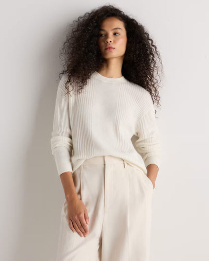 Lightweight Baby Alpaca Relaxed Ribbed Crewneck - US 4738