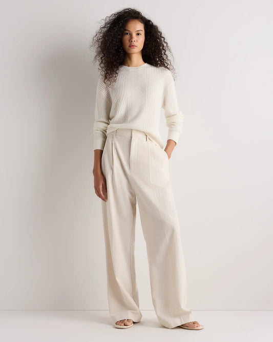 Lightweight Baby Alpaca Relaxed Ribbed Crewneck - US 4738