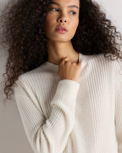 Lightweight Baby Alpaca Relaxed Ribbed Crewneck - US 4738