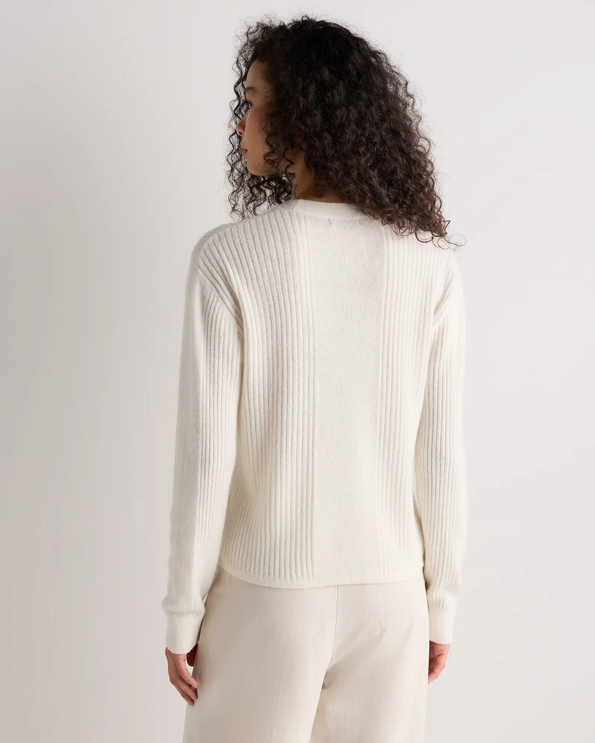 Lightweight Baby Alpaca Relaxed Ribbed Crewneck - US 4738