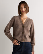 Lightweight Baby Alpaca Cropped V-Neck Cardigan - US 2544