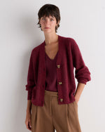 Lightweight Baby Alpaca Cropped V-Neck Cardigan - US 9794