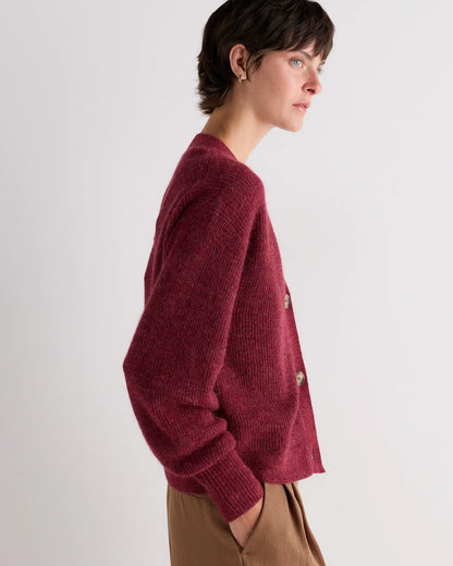 Lightweight Baby Alpaca Cropped V-Neck Cardigan - US 9106