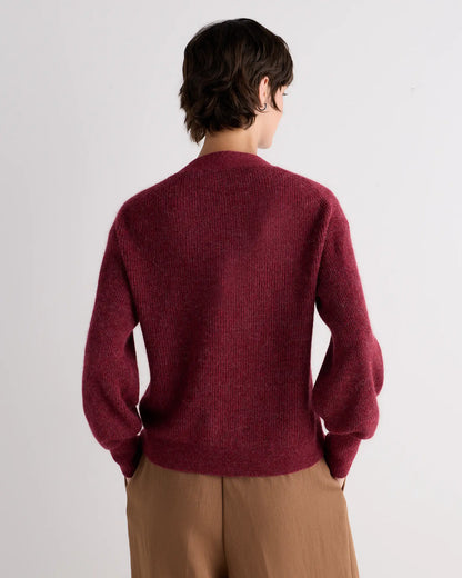Lightweight Baby Alpaca Cropped V-Neck Cardigan - US 9794