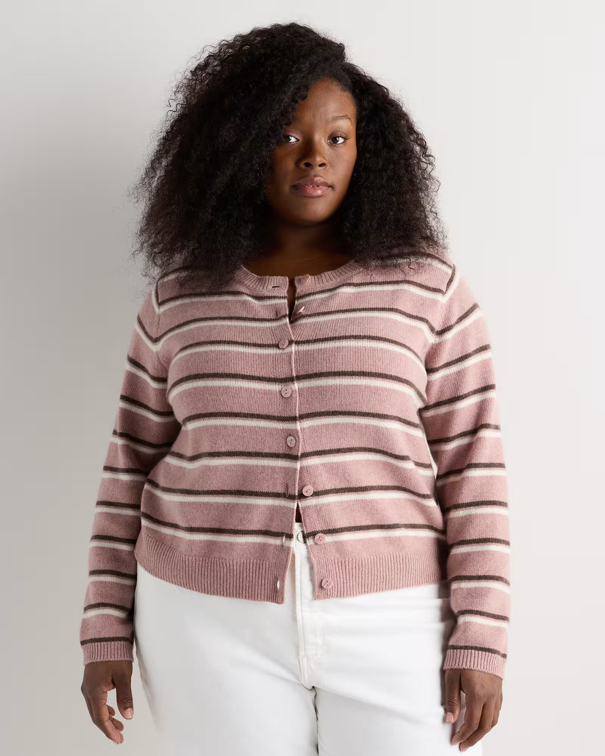Mongolian Cashmere Cropped Crew Cardigan - US 5983