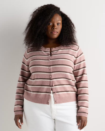 Mongolian Cashmere Cropped Crew Cardigan - US 5983