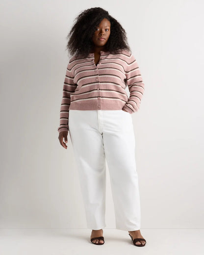 Mongolian Cashmere Cropped Crew Cardigan - US 5983