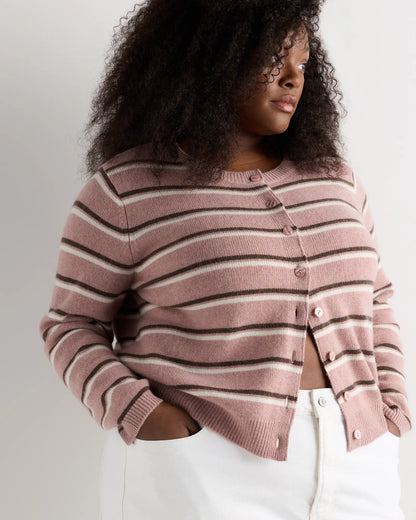 Mongolian Cashmere Cropped Crew Cardigan - US 5983