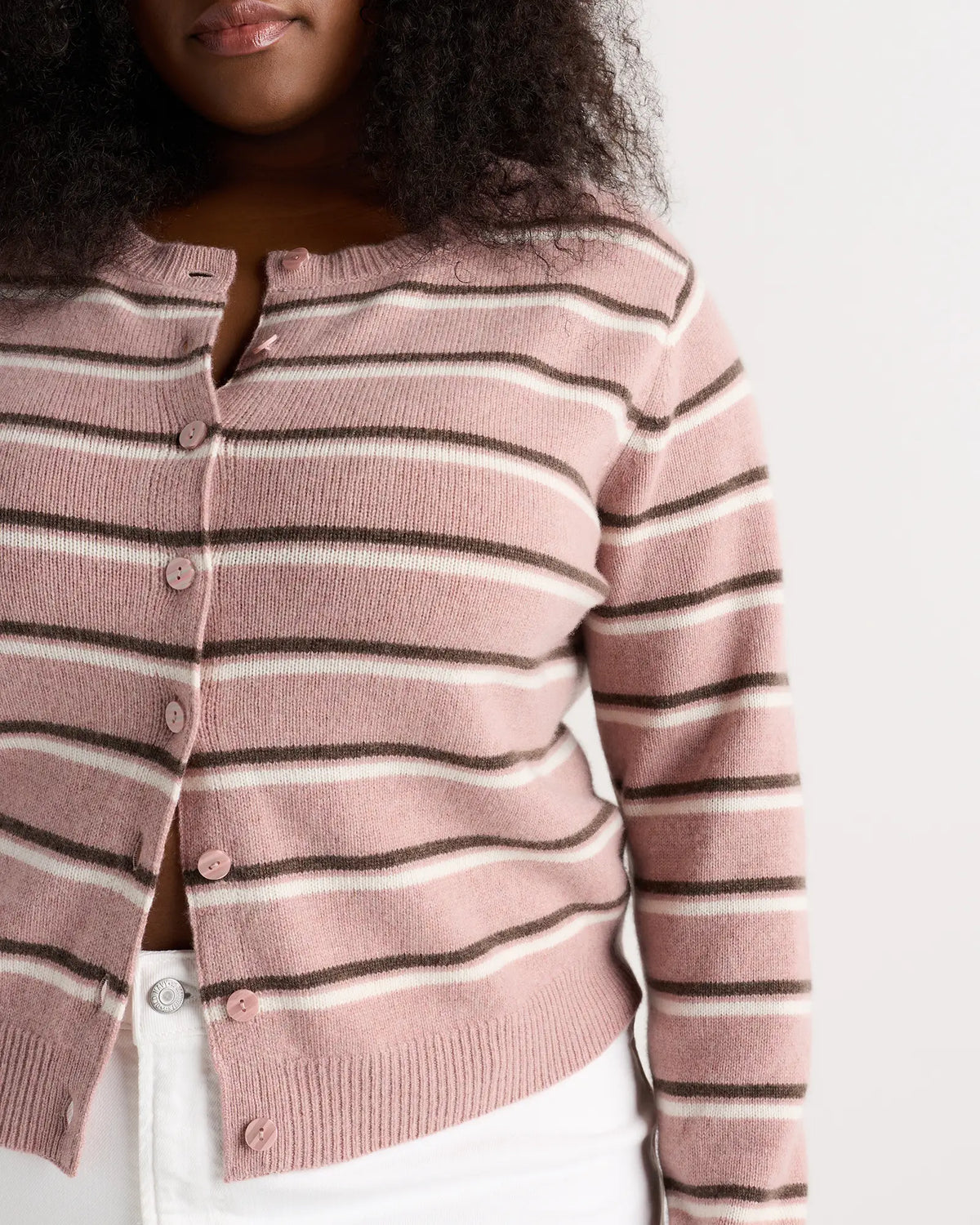 Mongolian Cashmere Cropped Crew Cardigan - US 5983
