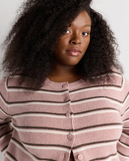 Mongolian Cashmere Cropped Crew Cardigan - US 5983