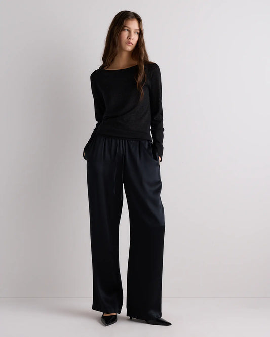Cashmere Silk Sparkle Wide Neck Sweater - US 1337