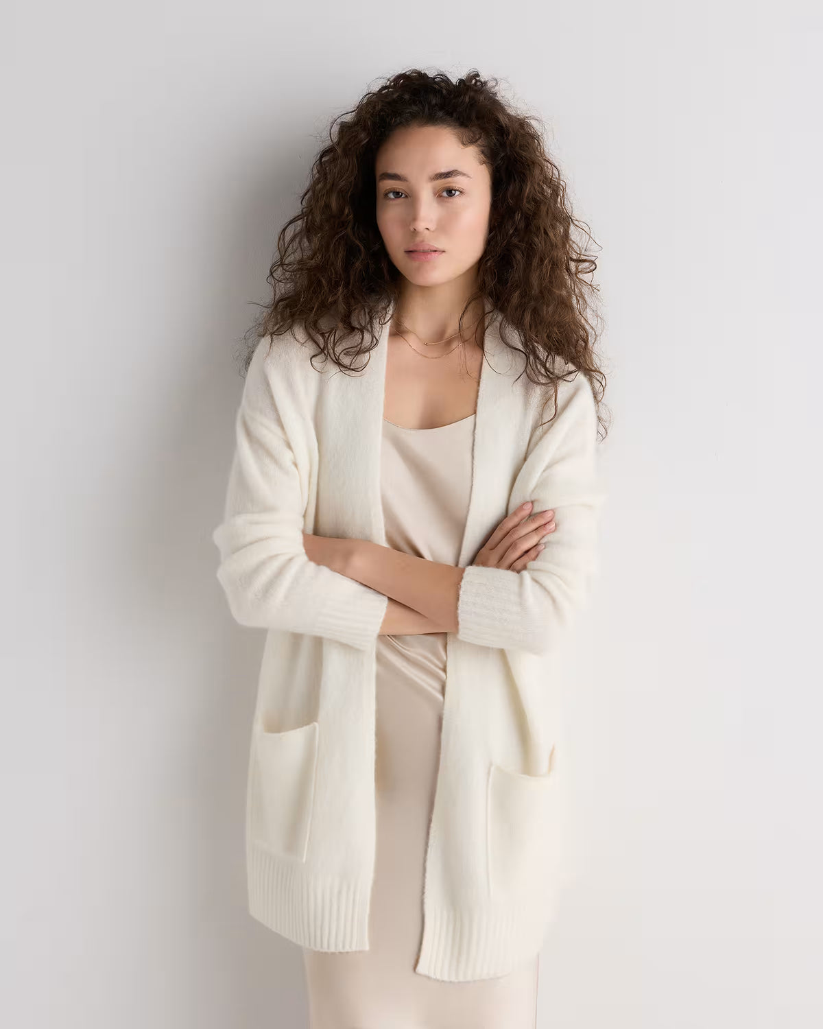 Cashmere Silk Boucle Open Cardigan - US 3784