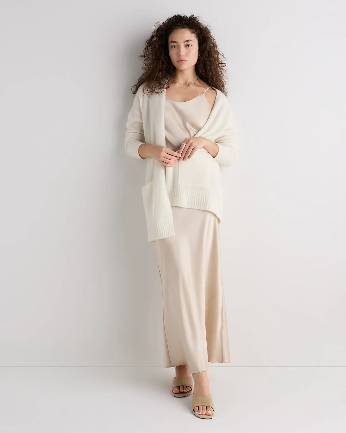 Cashmere Silk Boucle Open Cardigan - US 3784
