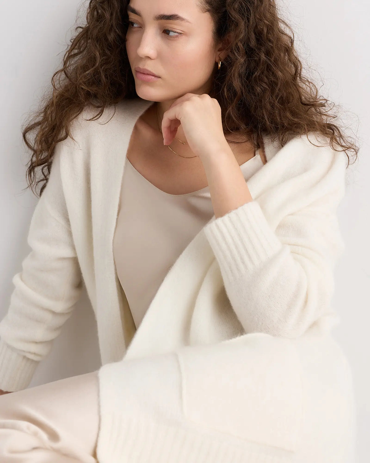 Cashmere Silk Boucle Open Cardigan - US 3784
