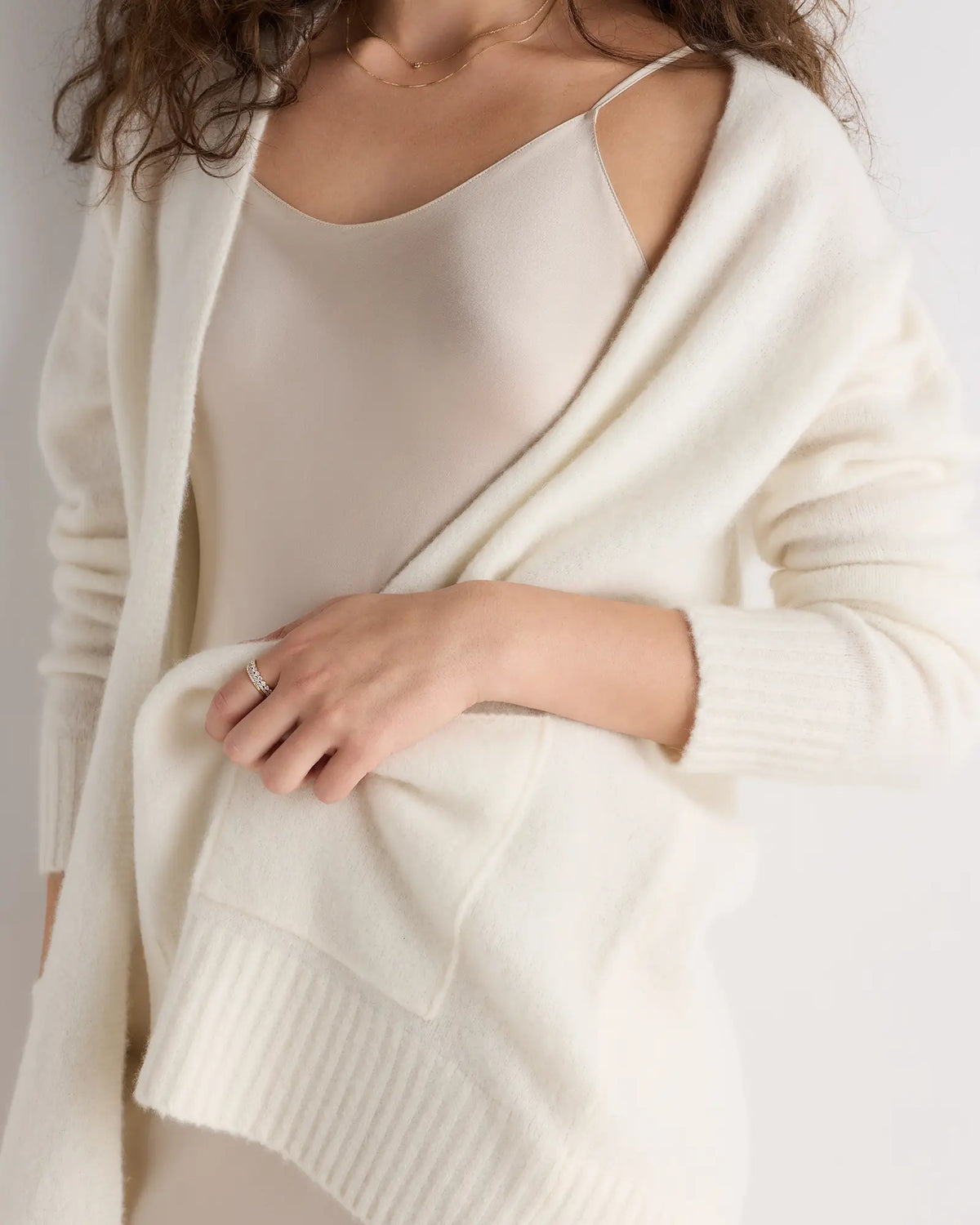 Cashmere Silk Boucle Open Cardigan - US 3784