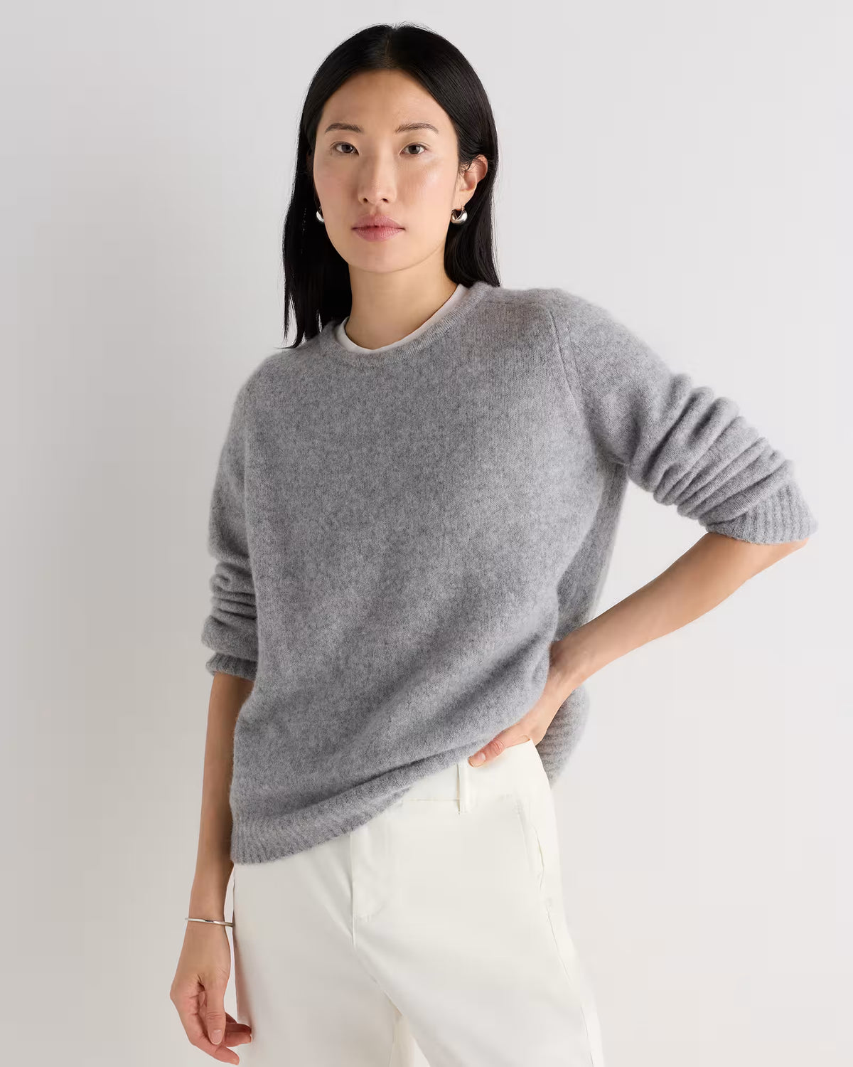 Cashmere Silk Boucle Relaxed Crewneck - US 4021