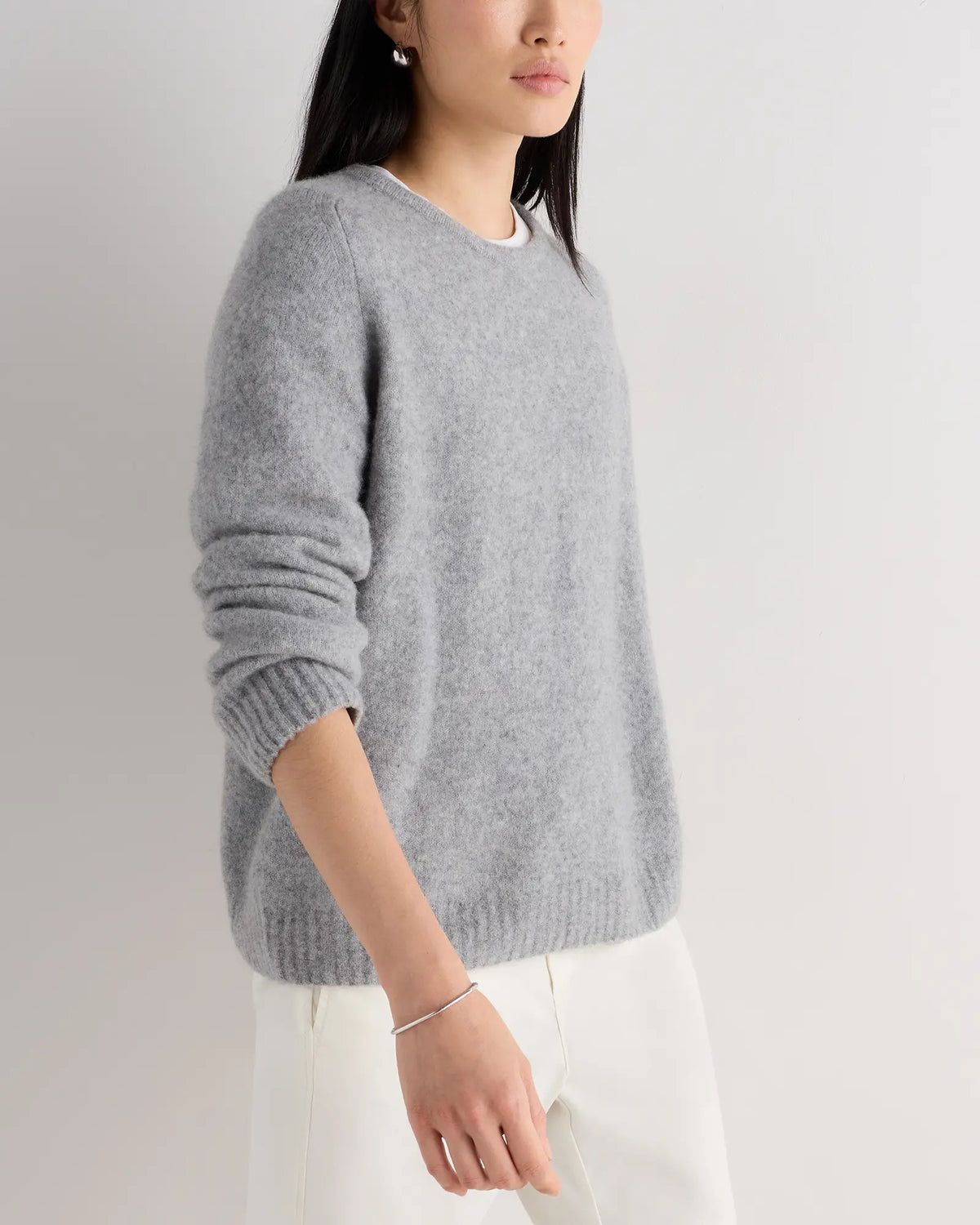 Cashmere Silk Boucle Relaxed Crewneck - US 4021