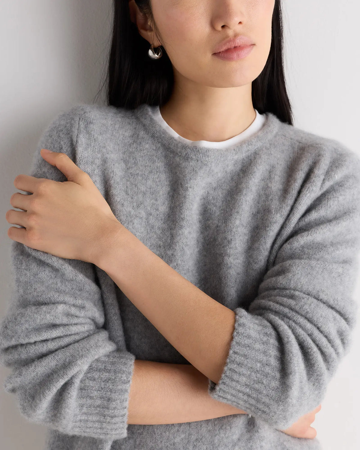 Cashmere Silk Boucle Relaxed Crewneck - US 4021