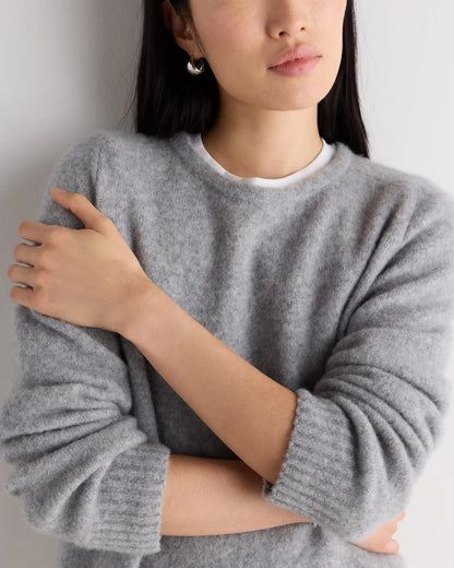 Cashmere Silk Boucle Relaxed Crewneck - US 4021