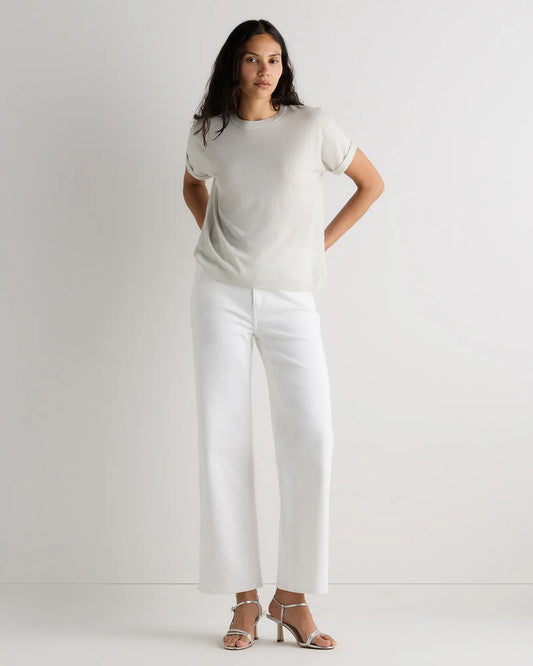 Cashmere Silk Sparkle Relaxed Sweater Tee - US 8676
