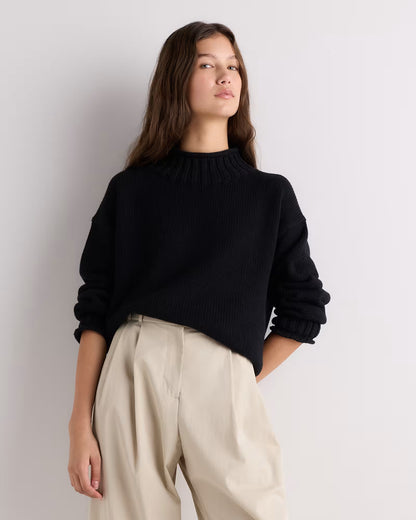 100% Organic Cotton Oversized Roll Neck Sweater - US 5621