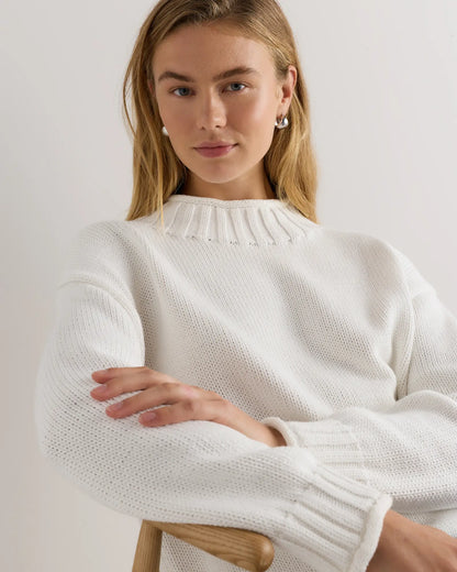 100% Organic Cotton Oversized Roll Neck Sweater - US 6744