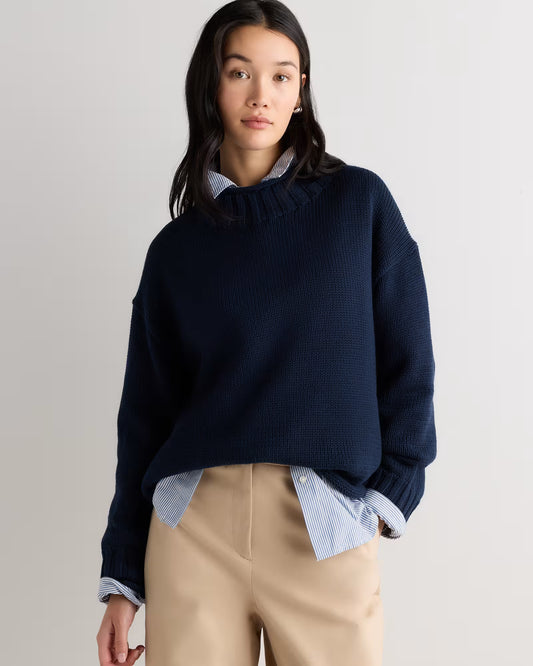 100% Organic Cotton Oversized Roll Neck Sweater - US 5758