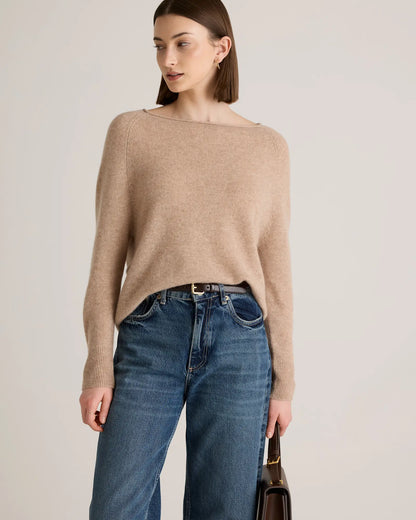 Mongolian Cashmere Boatneck Sweater - US 0396