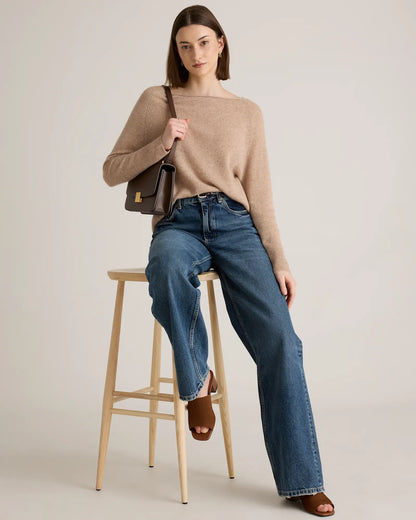 Mongolian Cashmere Boatneck Sweater - US 0396