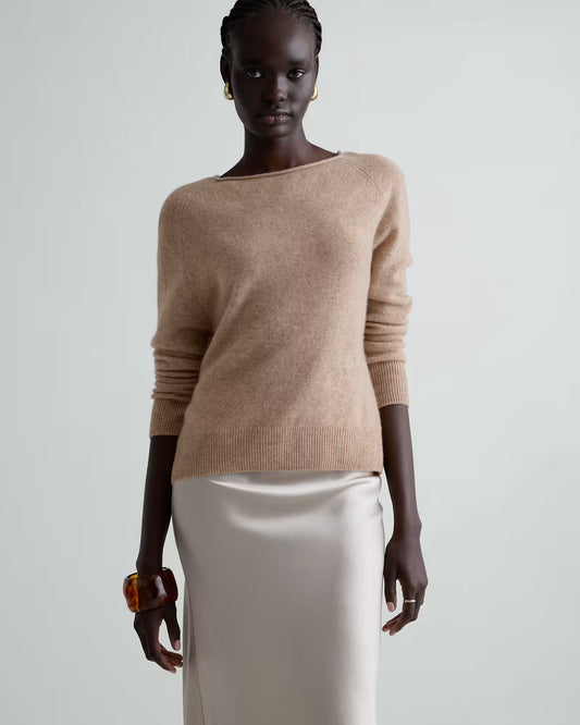 Mongolian Cashmere Boatneck Sweater - US 0396