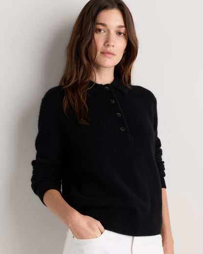 Mongolian Cashmere Button Polo Sweater - US 3007