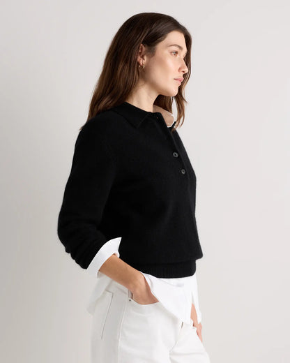 Mongolian Cashmere Button Polo Sweater - US 3007