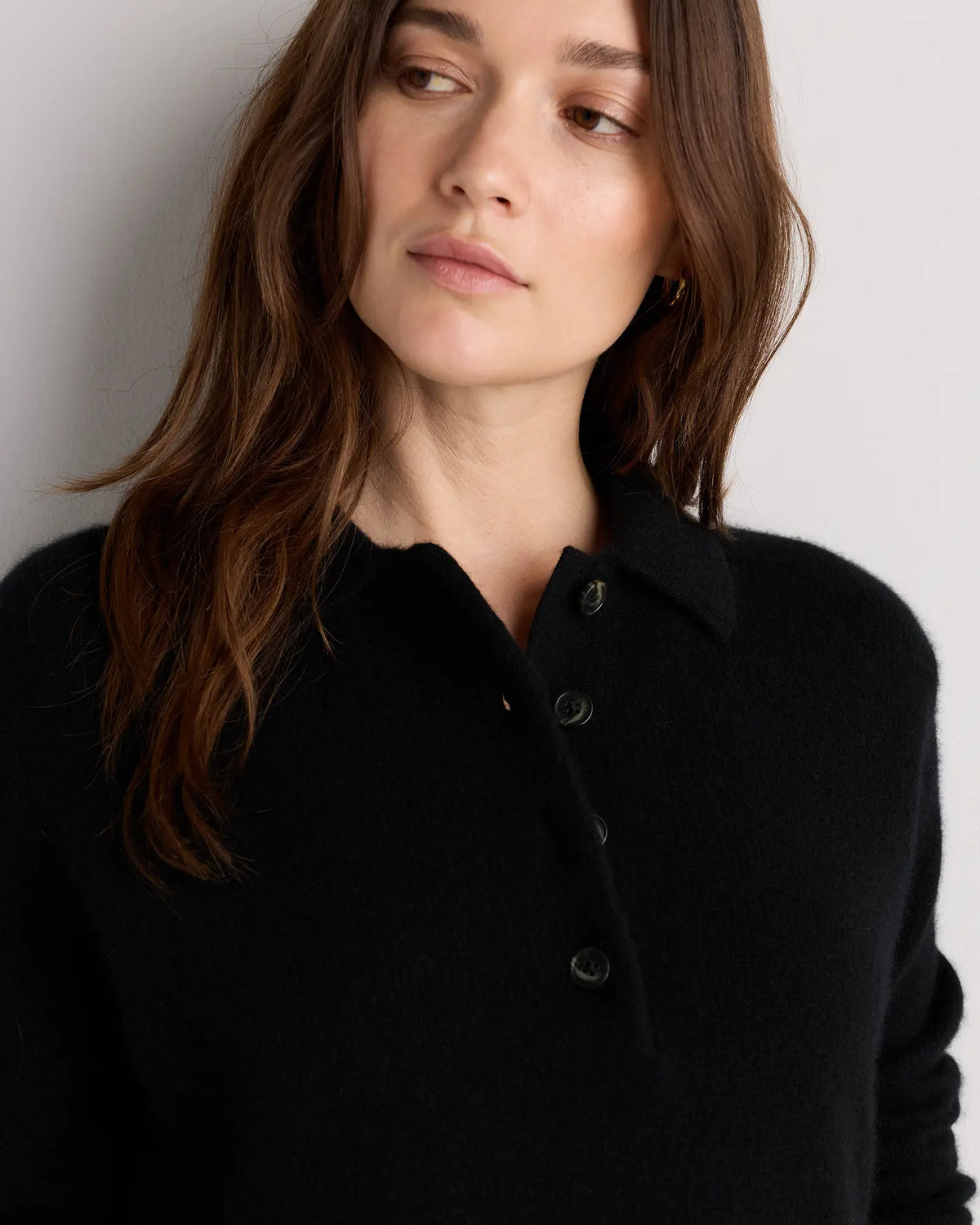 Mongolian Cashmere Button Polo Sweater - US 3007