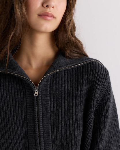 Organic Cotton Collared Quarter Zip Sweater - US 8849