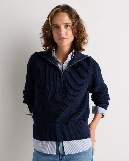 Organic Cotton Collared Quarter Zip Sweater - US 5250