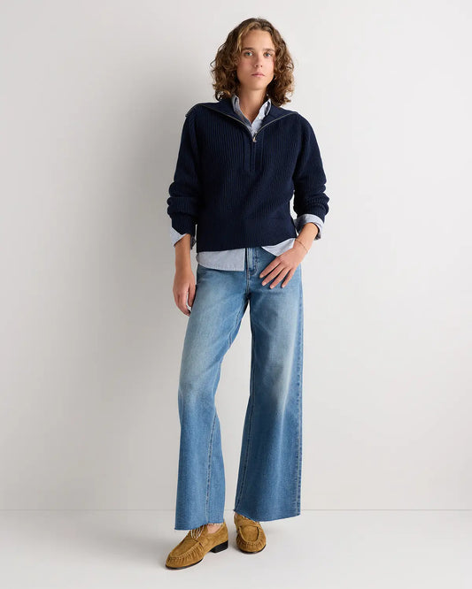Organic Cotton Collared Quarter Zip Sweater - US 5250
