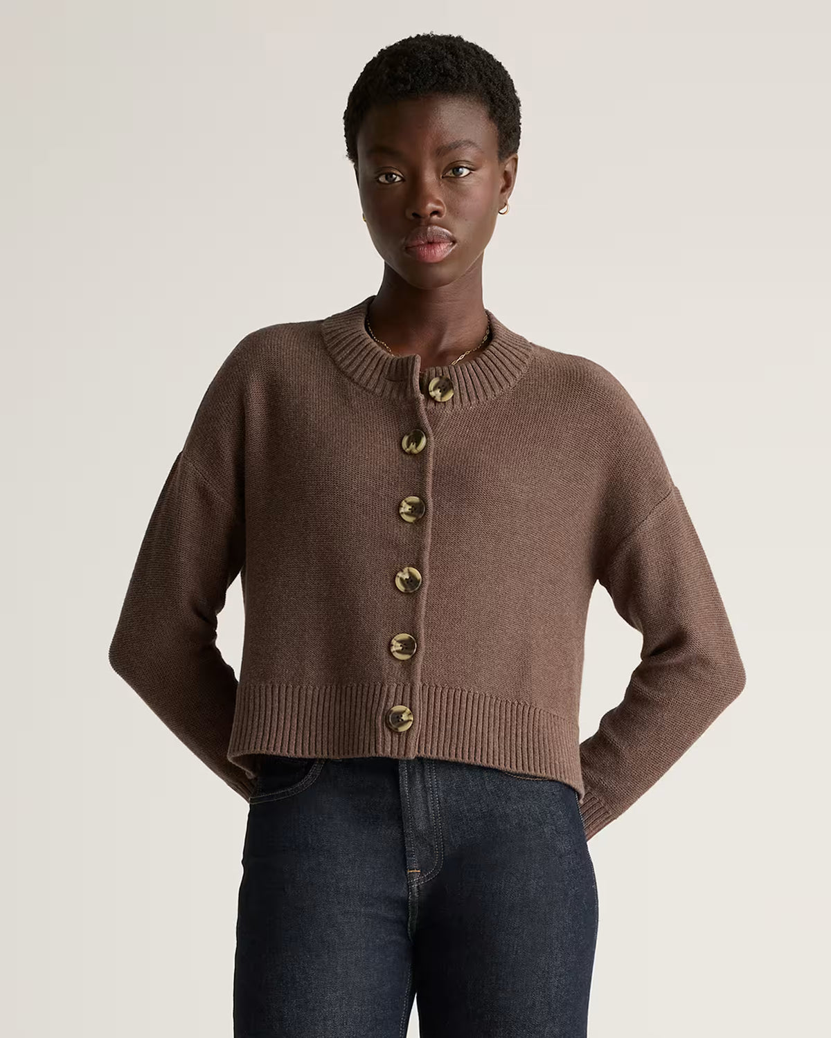 100% Organic Cotton Cropped Cardigan - US 4475
