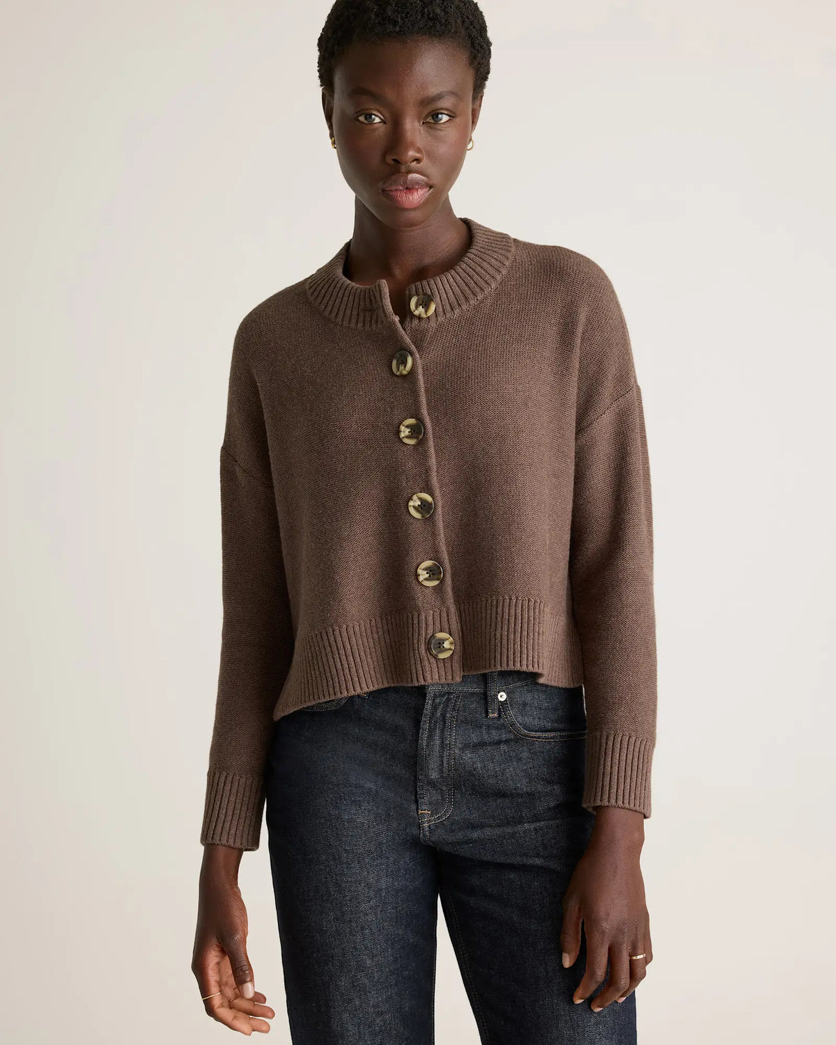 100% Organic Cotton Cropped Cardigan - US 4475