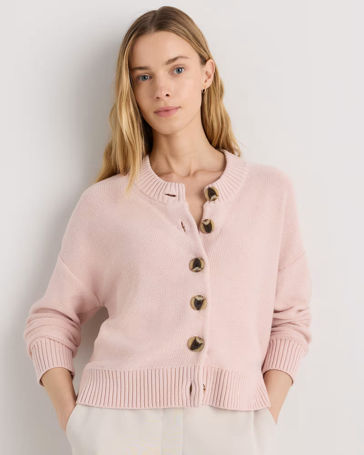 100% Organic Cotton Cropped Cardigan - US 0348