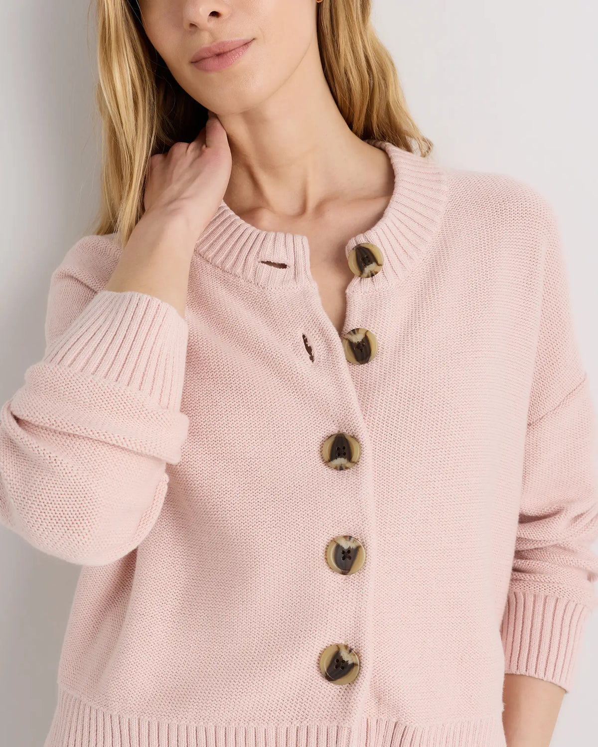 100% Organic Cotton Cropped Cardigan - US 0348
