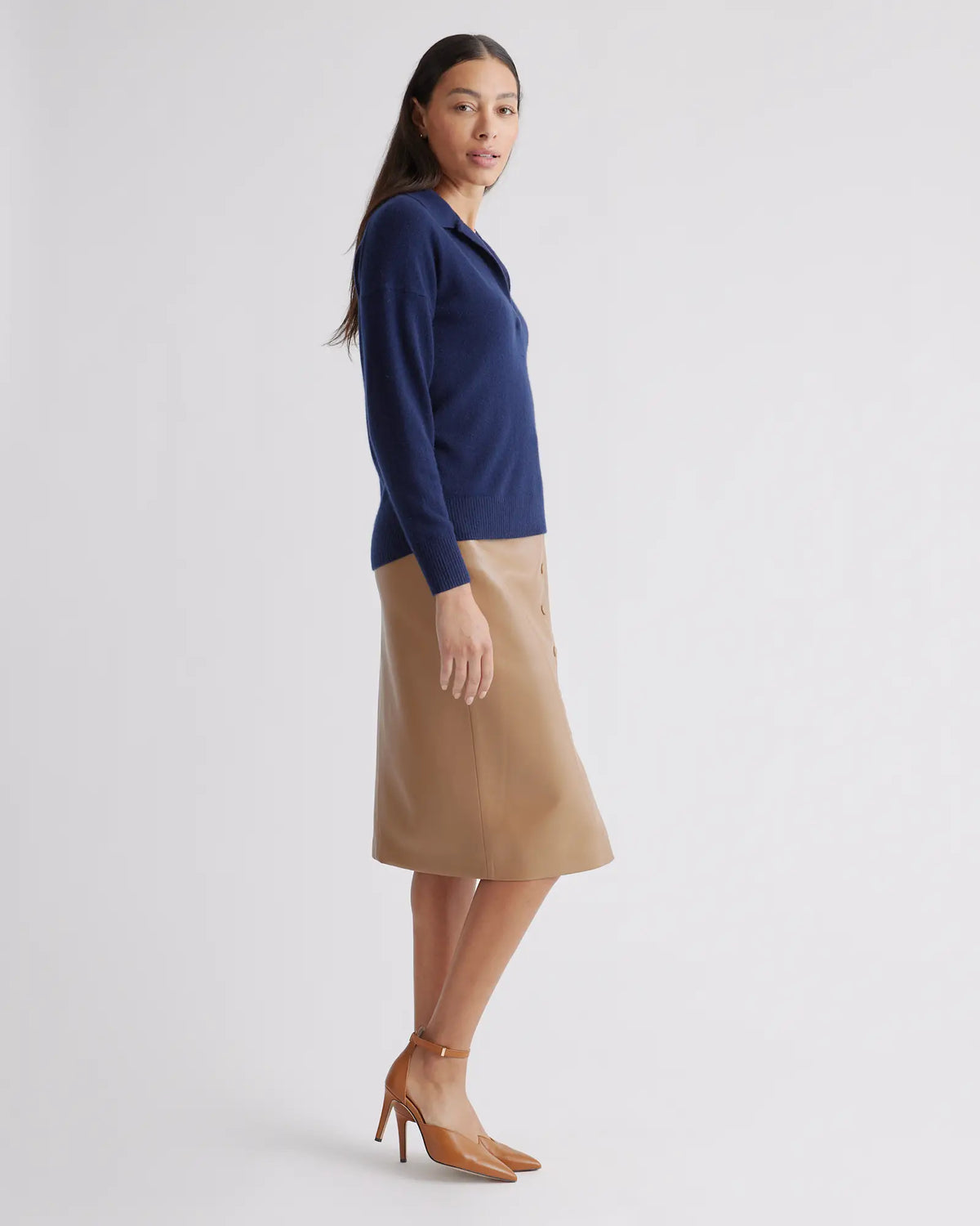 Mongolian Spring Cashmere Polo Sweater - US 1657
