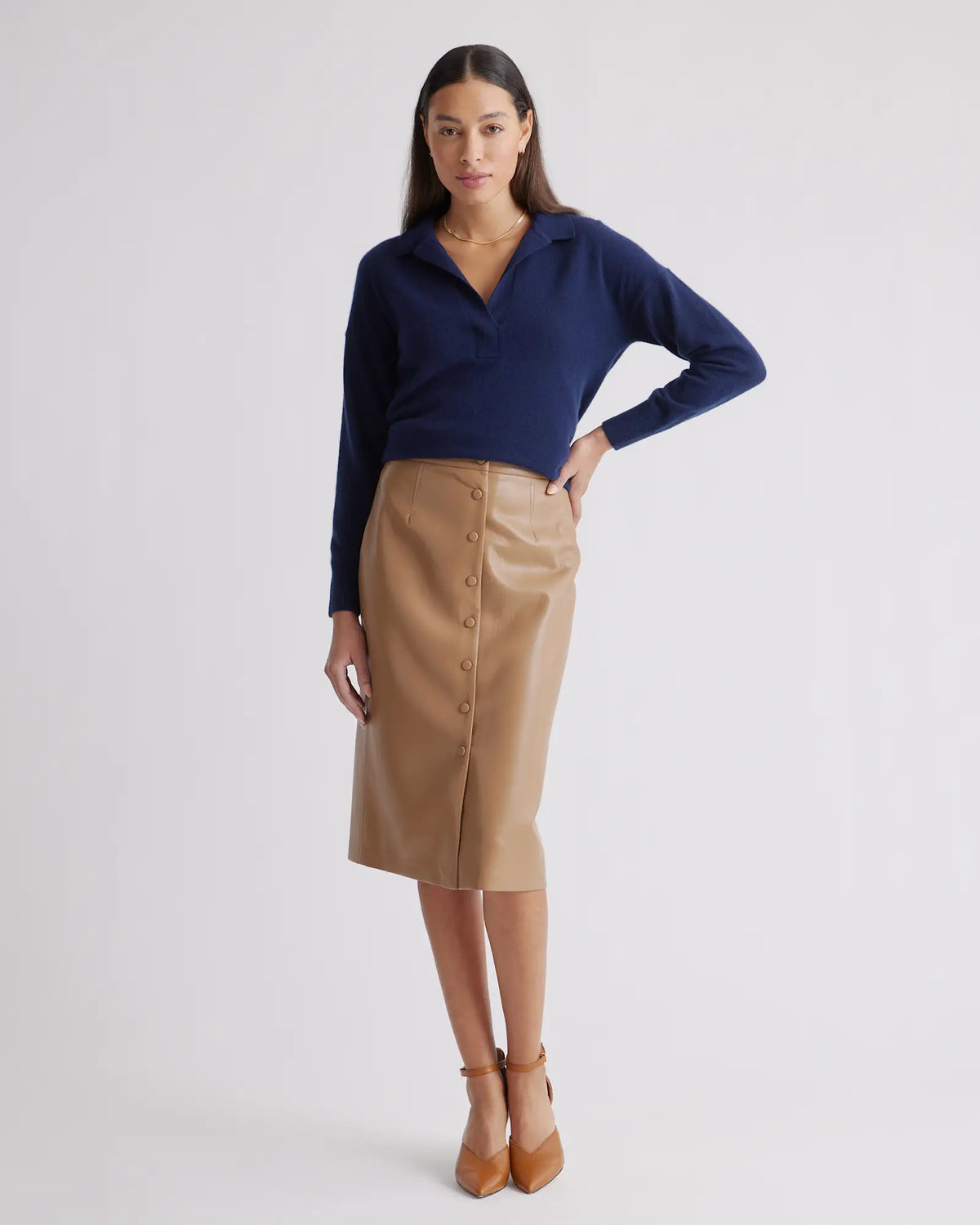 Mongolian Spring Cashmere Polo Sweater - US 1657