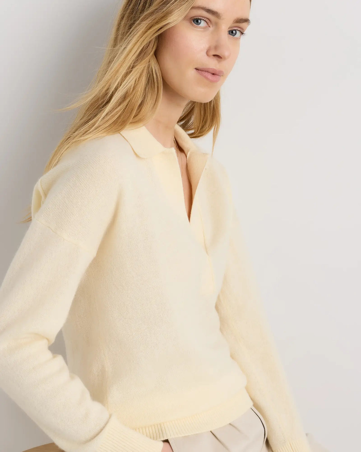 Mongolian Cashmere Polo Sweater - US 3046