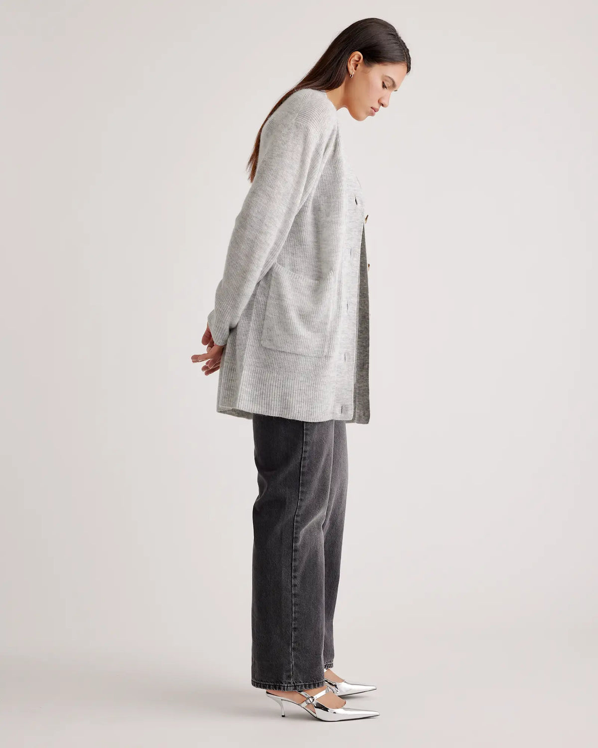 Baby Alpaca-Wool Oversized Cardigan - US 9880