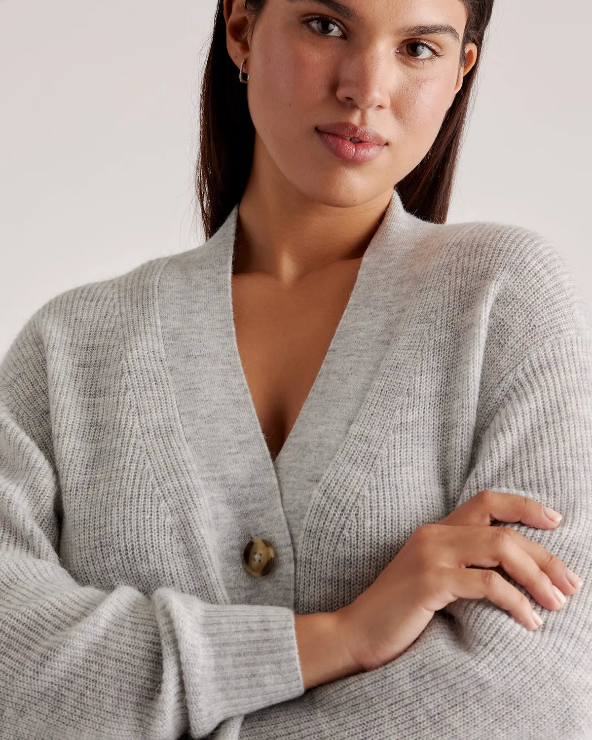 Baby Alpaca-Wool Oversized Cardigan - US 9880