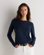 Lightweight Cotton Cashmere Crew Sweater - US 5147