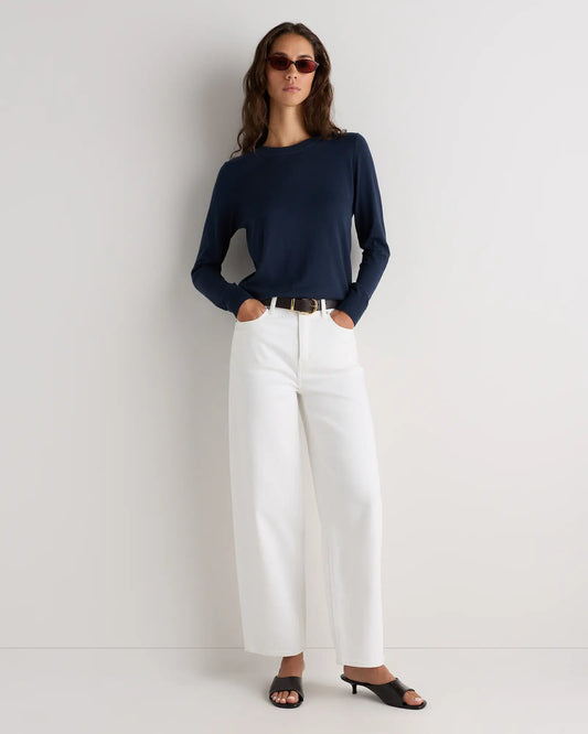Lightweight Cotton Cashmere Crew Sweater - US 5147